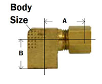 Compression Barstock Female Elbow Diagram